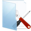 Blue Folder Tools Icon 128x128 png
